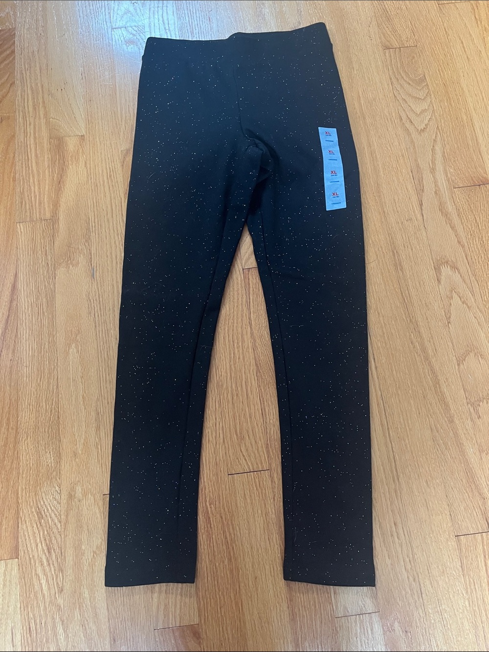 Old Navy Black Leggings with Silver Sparkle